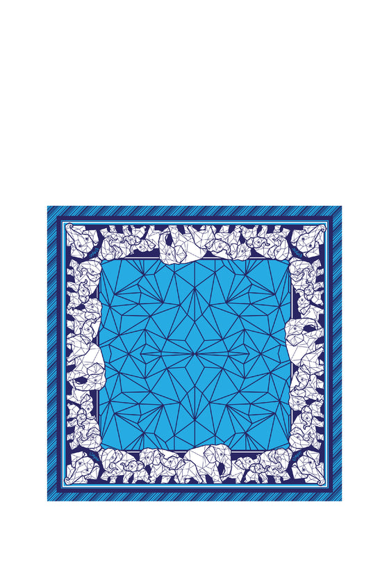 ELEPH WRAPCLOTH - Origami 50x50cm. : Blue