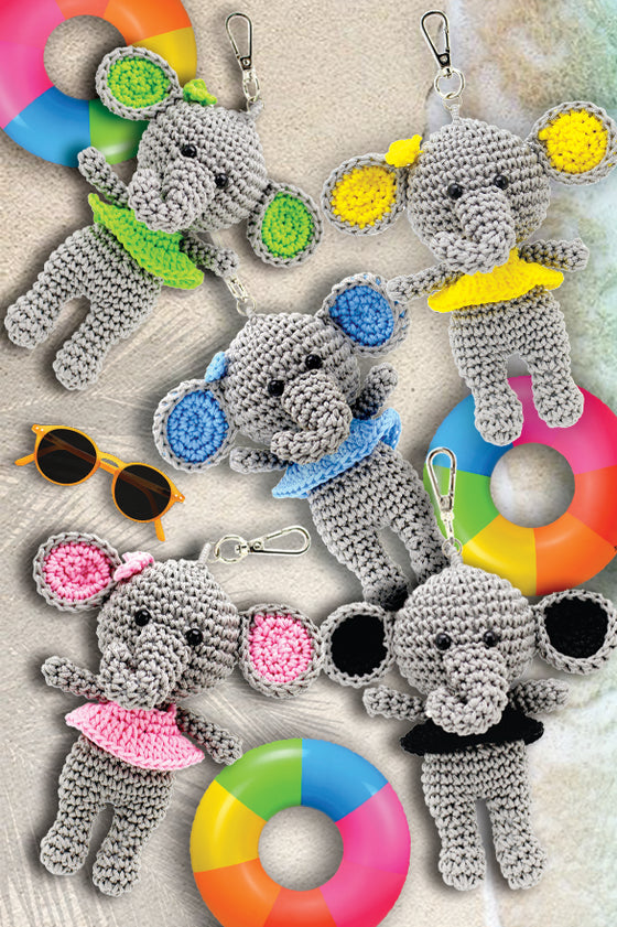 ELEPH DOLL KEY RING CROCHET : Black