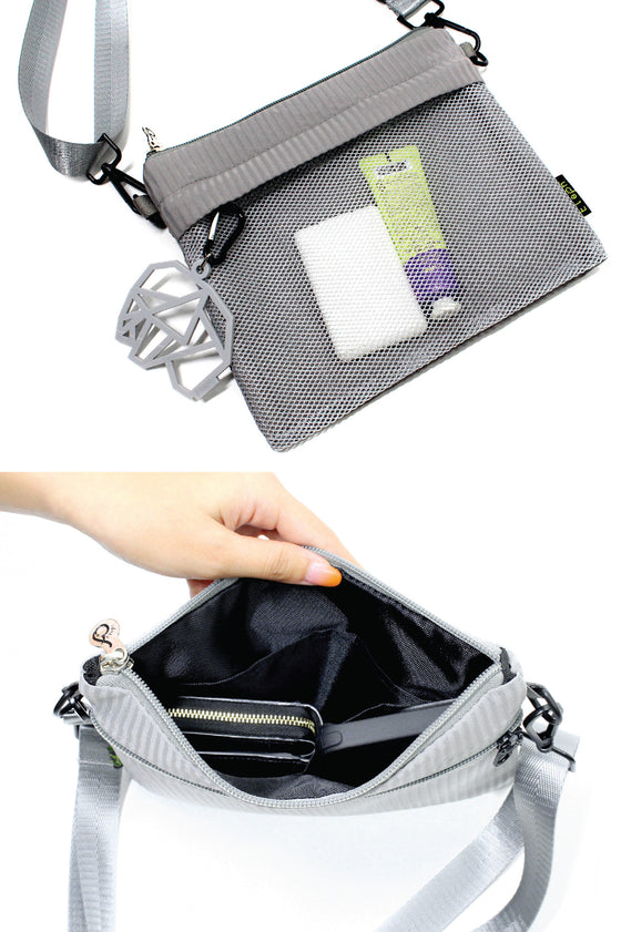 ELEPH ORIGAMI CROSSBODY PLEAT : Grey