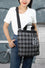 ELEPH ANDY TOTE CHECK PLEAT - M : Black/Grey