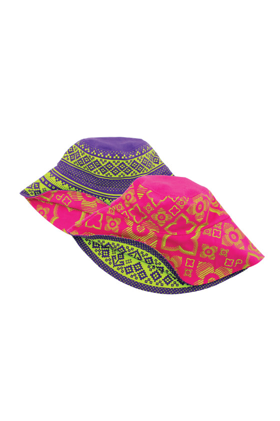 ELEPH KRAJUNG/KHID REVERSIBLE HAT : Purple/Lime