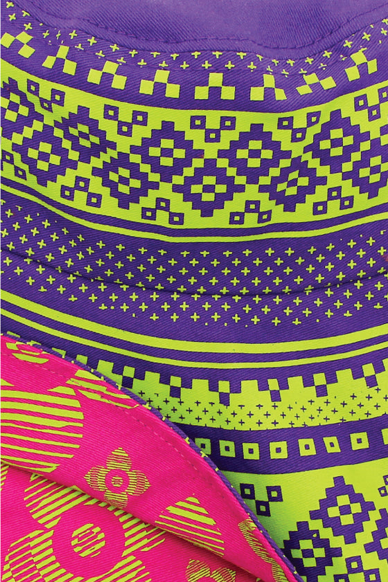 ELEPH KRAJUNG/KHID REVERSIBLE HAT : Purple/Lime