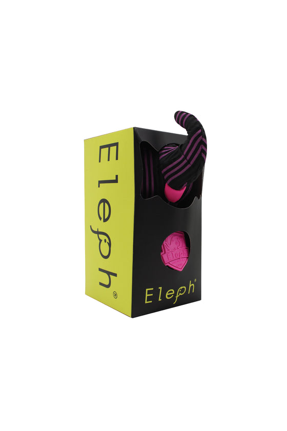 ELEPH FOLDABLE PLEAT 3 STRIPE - TOTE  L :  Black / Pink