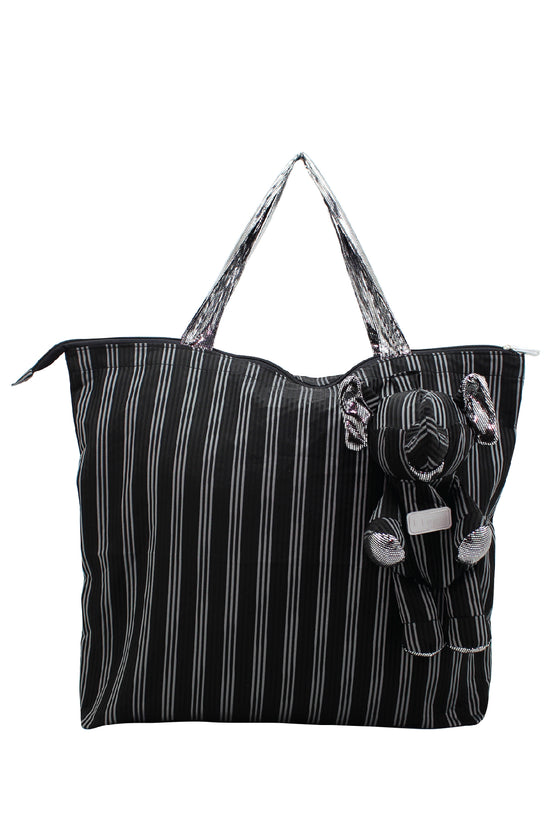 ELEPH FOLDABLE PLEAT 3 STRIPE - L : Black / Grey