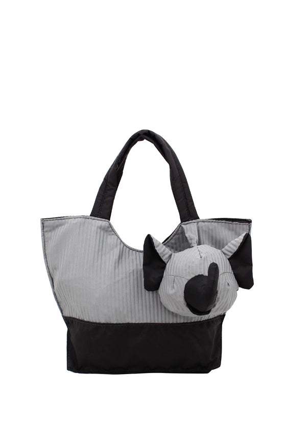 ELEPH FOLDABLE PLEAT - TOTE S :  Grey / Dark Grey