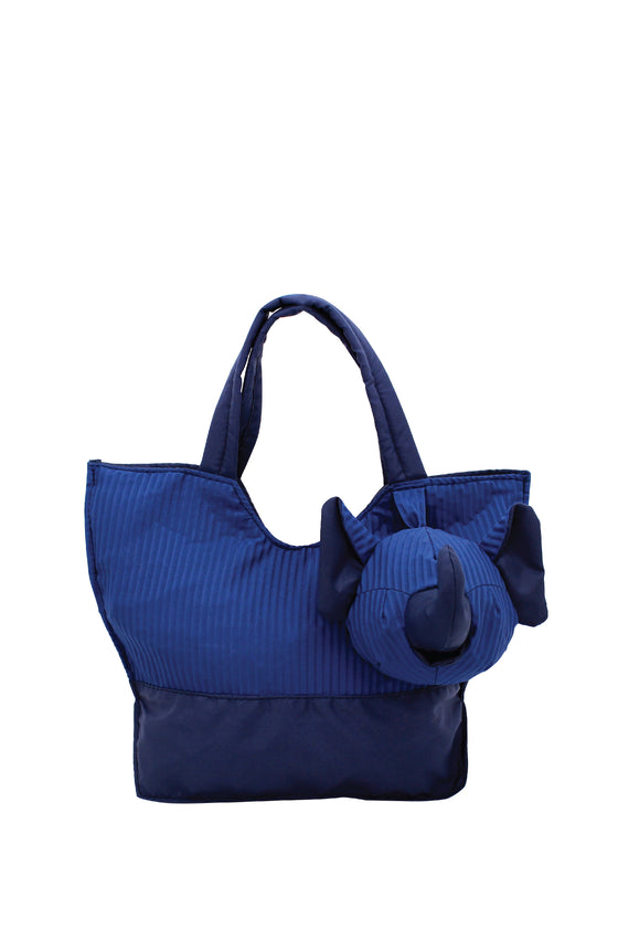 ELEPH FOLDABLE PLEAT - TOTE S :  Navy / Navy