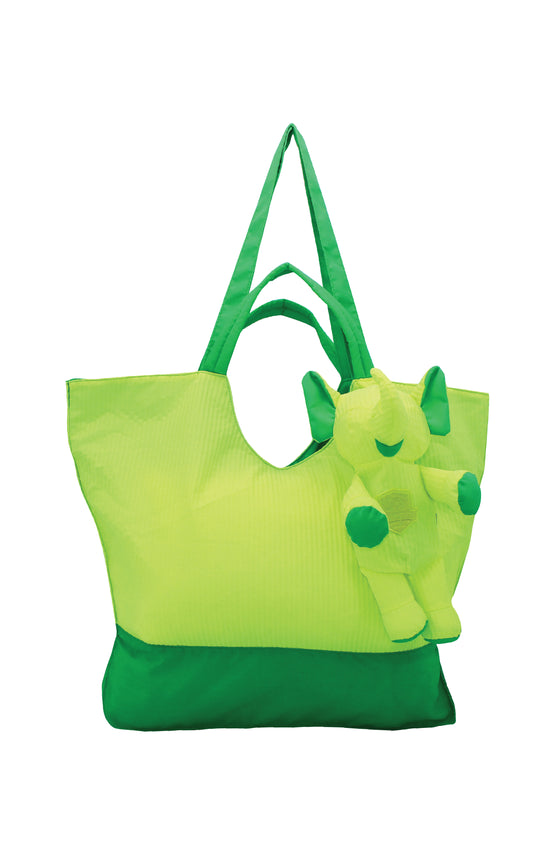 ELEPH FOLDABLE PLEAT - TOTE L :  Lime