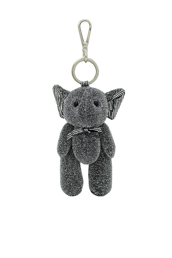 ELEPH GLIT DOLL KEY RING : Silver