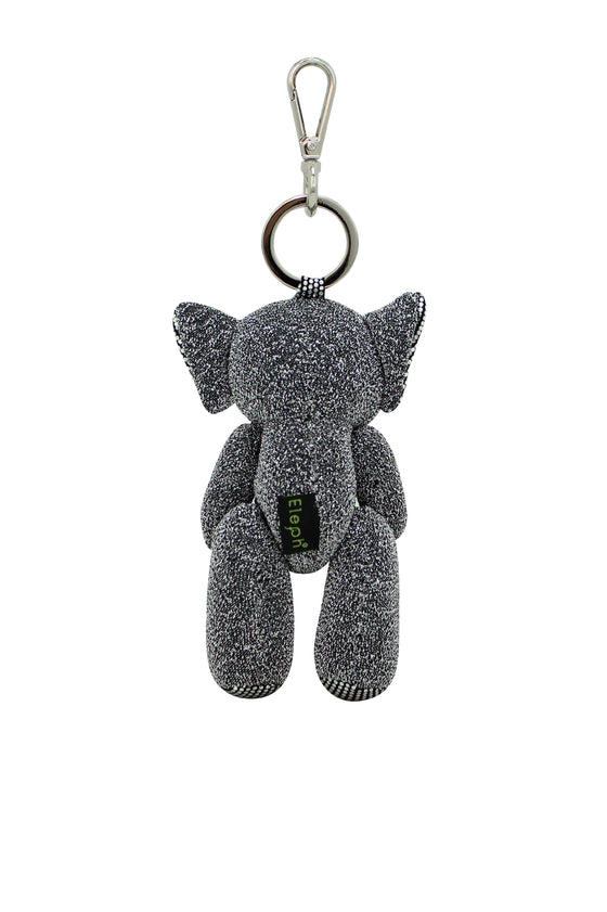 ELEPH GLIT DOLL KEY RING : Silver