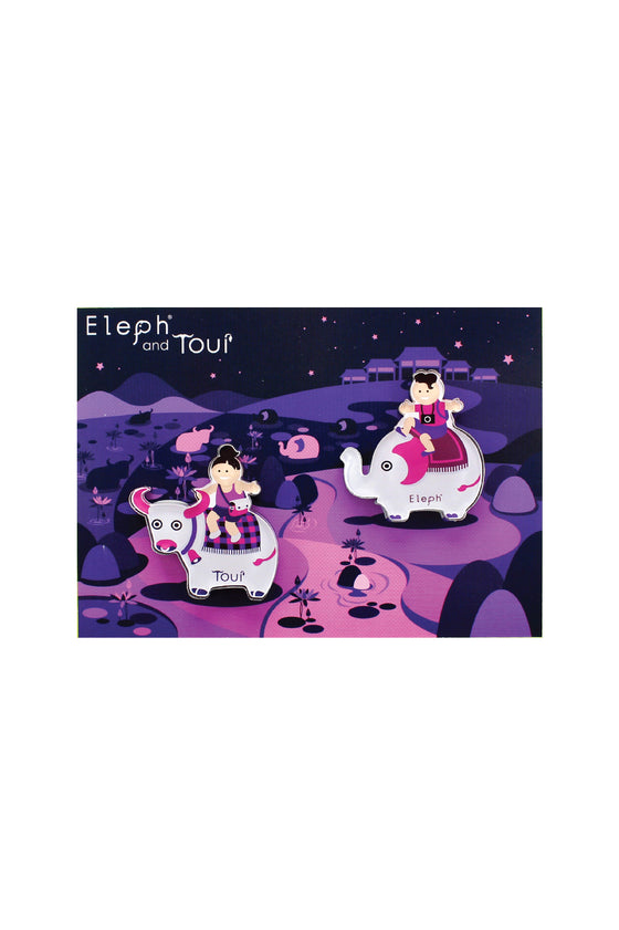 ELEPH POSTCARD WITH MAGNETS : Pink