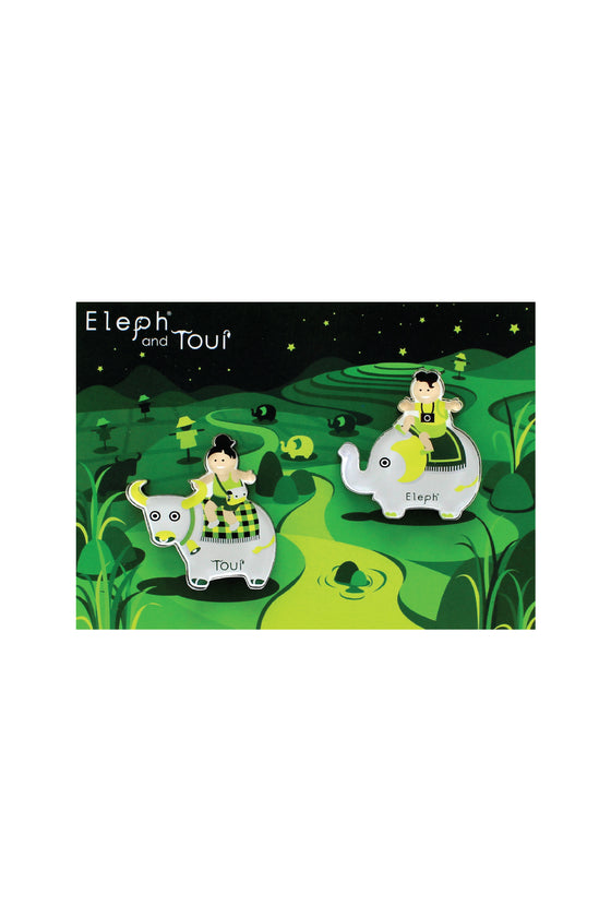 ELEPH POSTCARD WITH MAGNETS : Green
