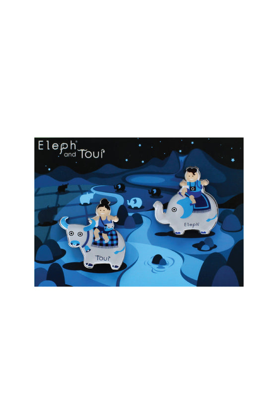 ELEPH POSTCARD WITH MAGNETS : Blue