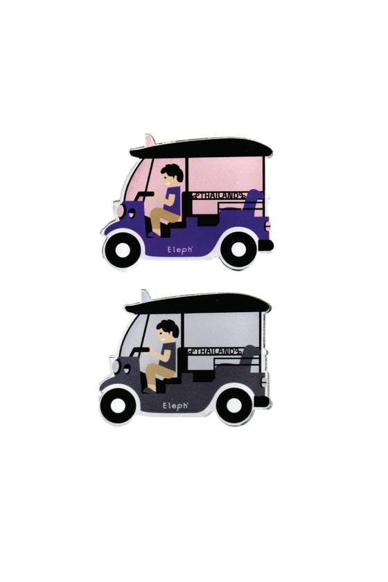 TUK TUK POSTCARD WITH MAGNETS : Pink / Purple