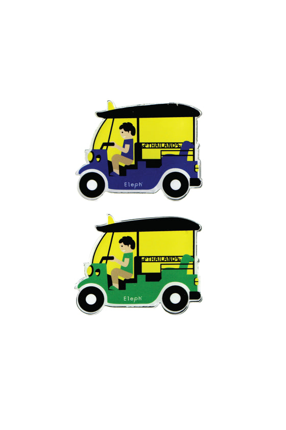 TUK TUK POSTCARD WITH MAGNETS : Blue / Green