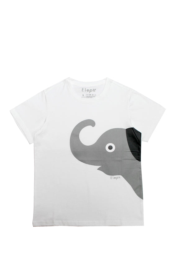 ELEPH T-SHIRT NECK SIDE : White/Grey