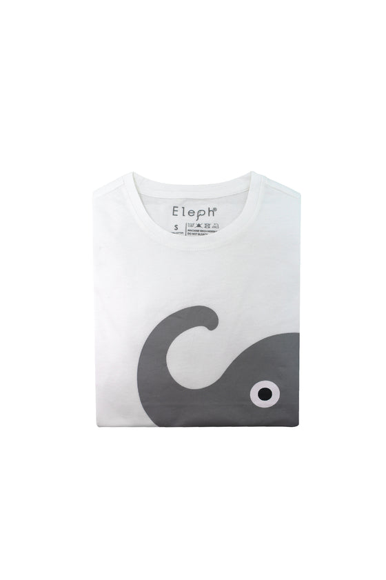 ELEPH T-SHIRT NECK SIDE : White/Grey