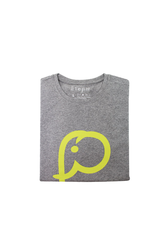 ELEPH T-SHIRT LOGO : Grey/Lime