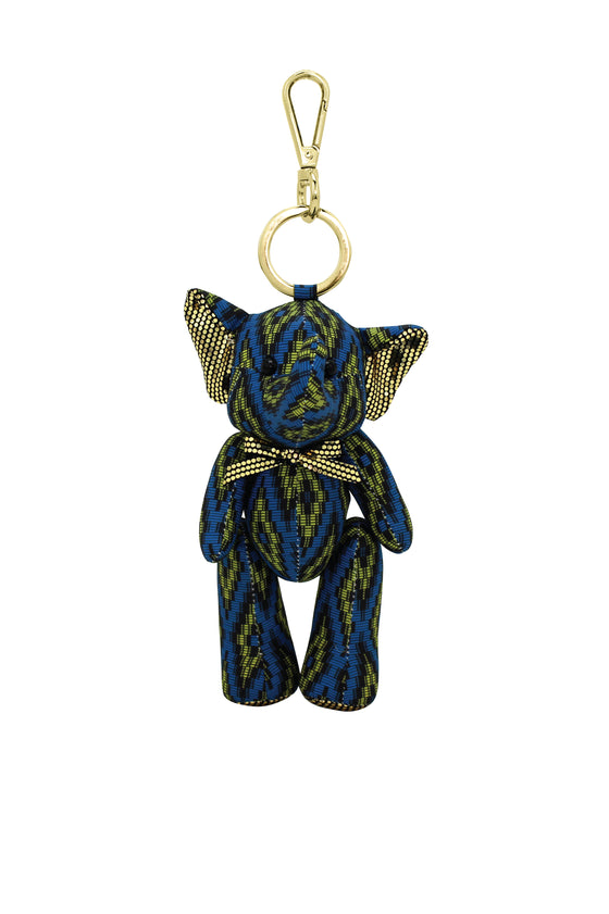 ELEPH DOLL KEY RING MUDMEE : Olive / Blue, Yellow