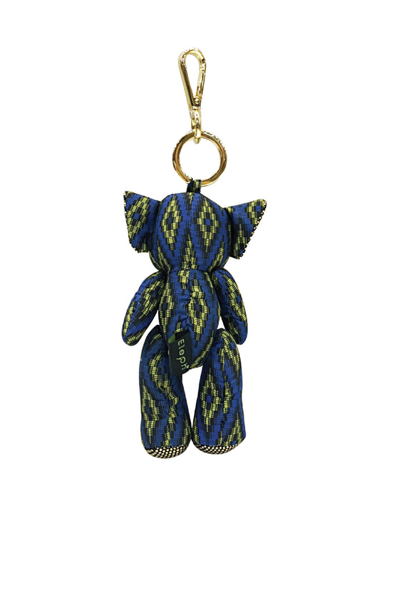 ELEPH DOLL KEY RING MUDMEE : Olive / Blue, Yellow