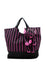 ELEPH FOLDABLE PLEAT 3 STRIPE - TOTE  L :  Black / Pink