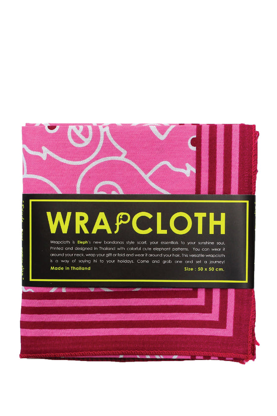 ELEPH WRAPCLOTH - Multi 50x50cm. : Pink