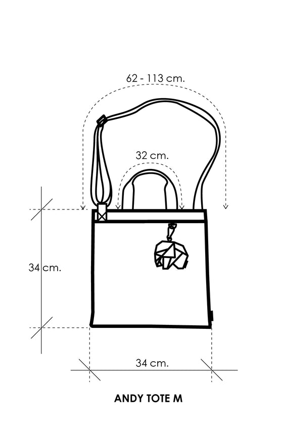 ELEPH ANDY TOTE PLEAT - M : Black