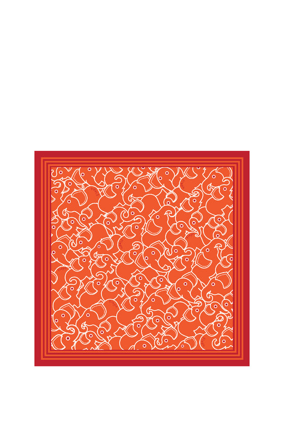 ELEPH WRAPCLOTH - Multi 50x50cm. : Orange