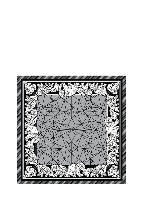 ELEPH WRAPCLOTH - Origami 50x50cm. : Grey